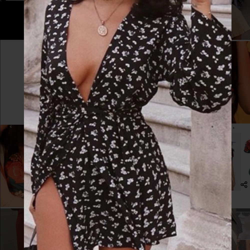 Nasty gal floral wrap dress